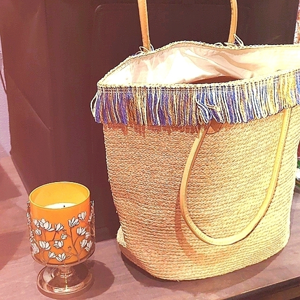 Bahia Tote Bag Raffia Large Vacay Beach Shoulder Bags Organic Purse - Picture 3 of 9